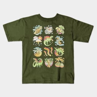 Prehistoric Pattern: Jurassic | Dinosaur Natural History Art Kids T-Shirt